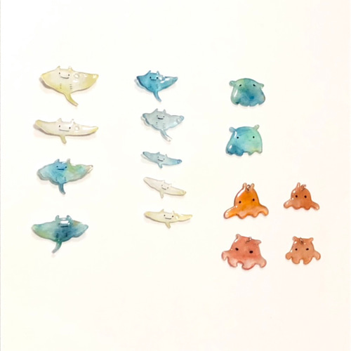 泳ぐ エイ マンタ メンダコ 2点セット＊ 選べる種類・ストラップ