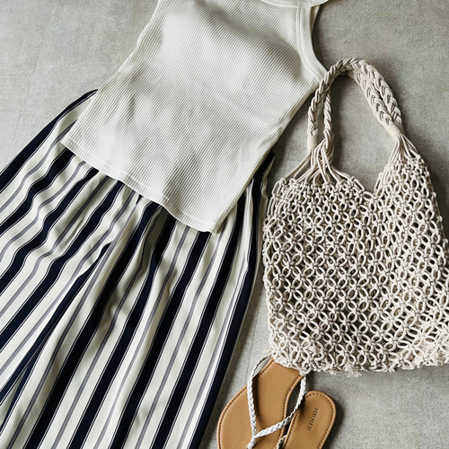 新送0】コーデ格上げのMIXストライプ投入でおしゃれな夏に【MIX