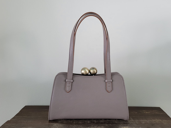 ★受注制作★大玉がま口のハンドバッグ(オーク) 