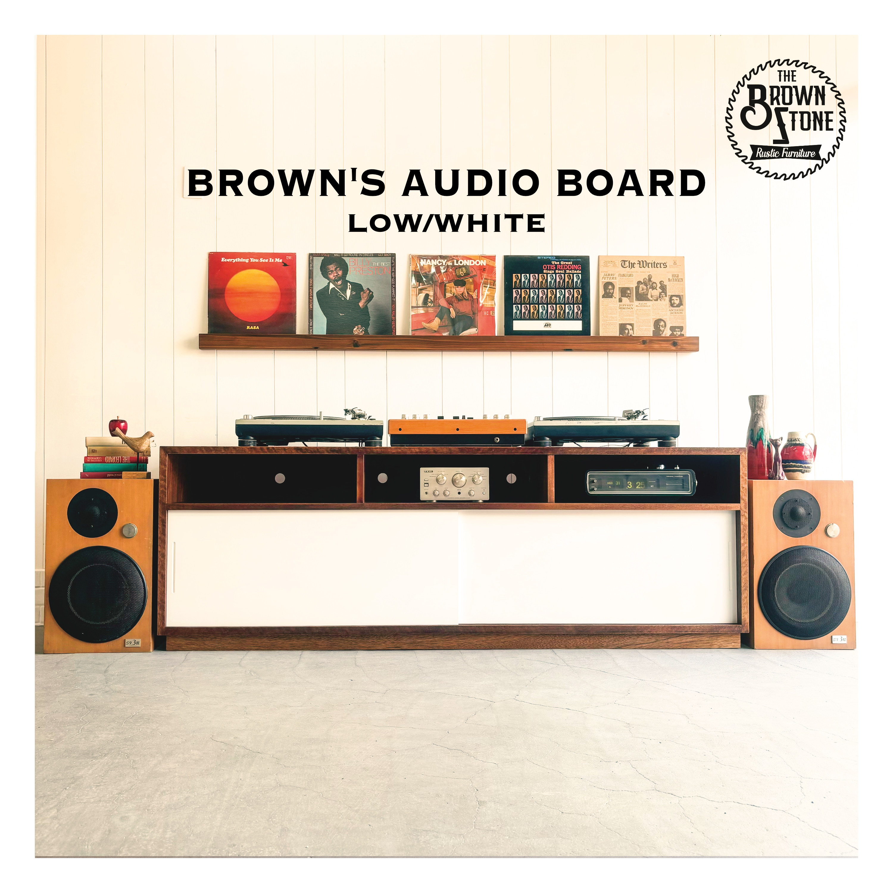 BROWN'S AUDIO BOARD【LOW・WHITE】サイズ変更可能　本棚　テレビボード　北欧　ミッドセンチュリー