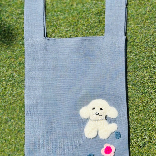 全て1点もの ジャージー素材コンビニ型バック！ ふわもこ刺繍付き 