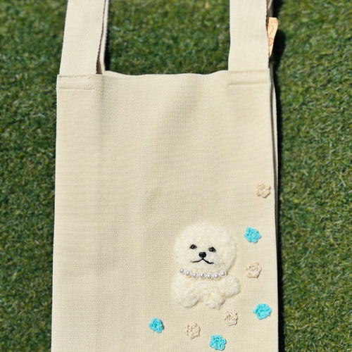 全て1点もの ジャージー素材コンビニ型バック！ ふわもこ刺繍付き 