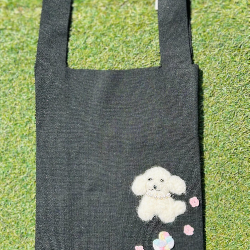 全て1点もの ジャージー素材コンビニ型バック！ ふわもこ刺繍付き 