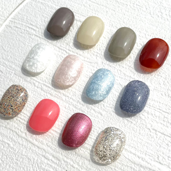 色が選べるワンカラー No.21 ネイルチップ（つけ爪） Latte nail
