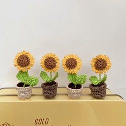 小さな ひまわり マグネット☆ レース編み ☆ 手編み ☆ あみぐるみ