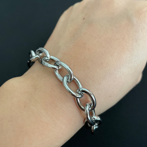 真鍮無垢 真鍮 ロジウムメッキ シルバー マンテル ブレスレット 小豆