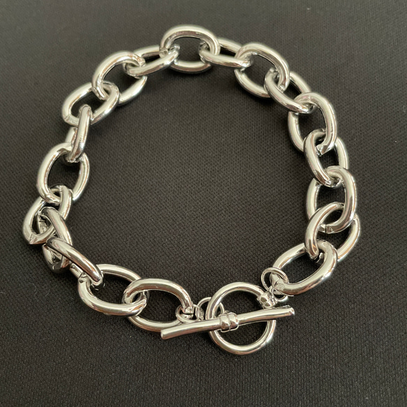 真鍮無垢 真鍮 ロジウムメッキ シルバー マンテル ブレスレット 小豆