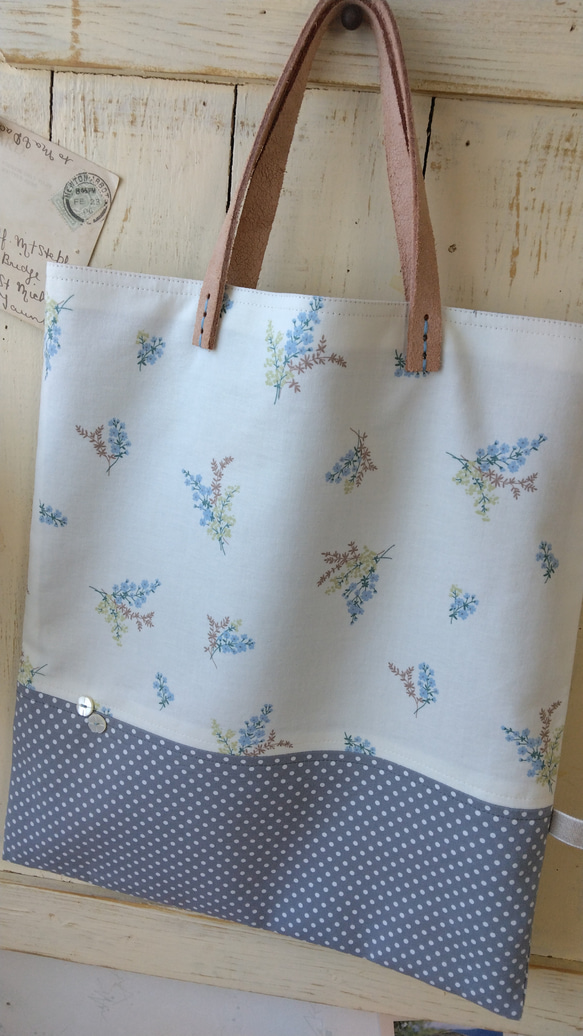 トートバッグ(白花柄×ドット柄) トートバッグ atelier-f. 通販