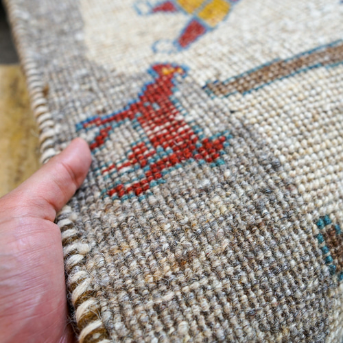 120×40cm 【ペルシャ絨毯 手織りギャッベ】アマレ族 ギャベ