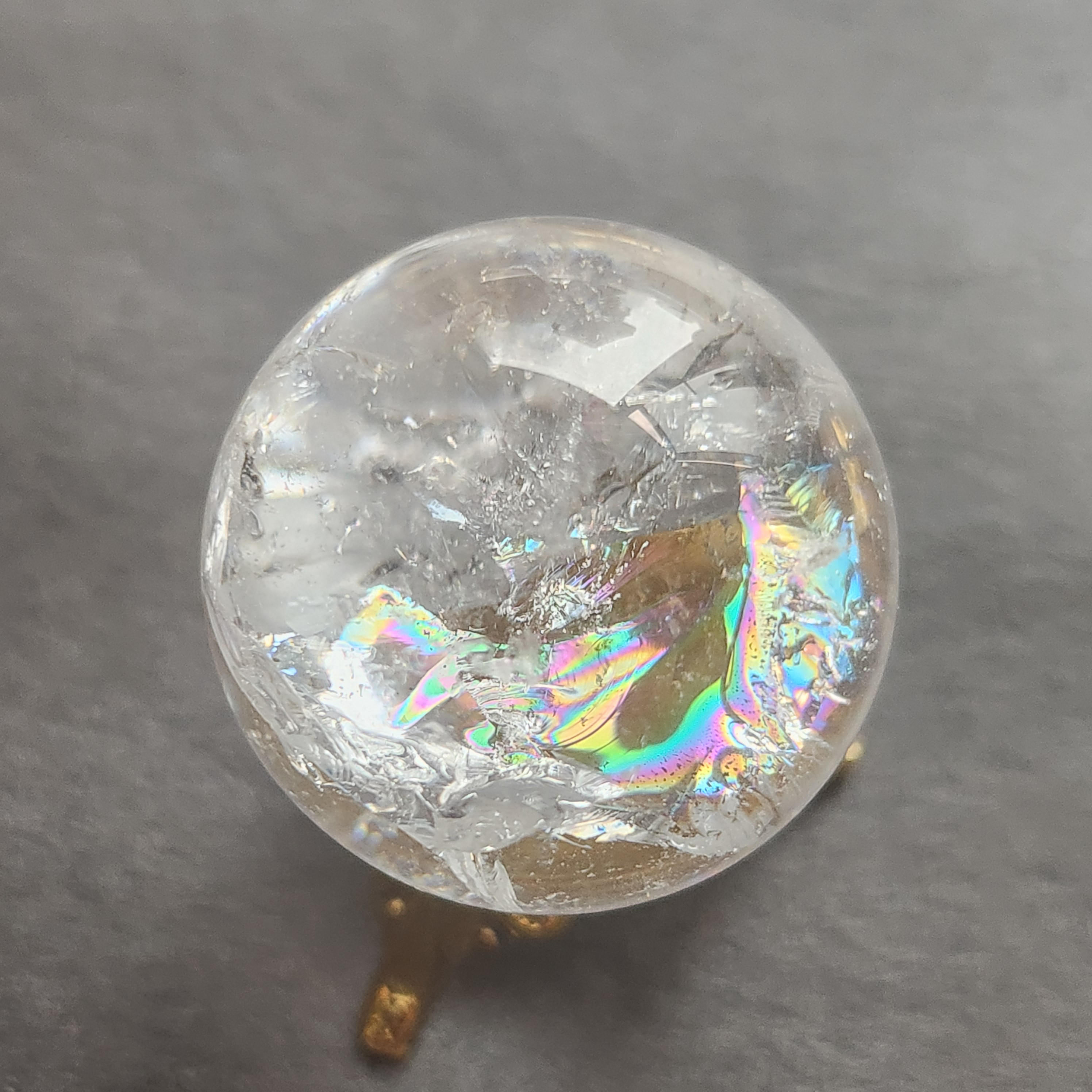 一点物】超 虹入り✨ ヒマラヤ水晶 丸玉 スフィア ✩.*˚天然石