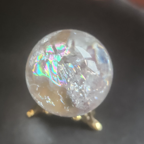 一点物】超 虹入り✨ ヒマラヤ水晶 丸玉 スフィア ✩.*˚天然石