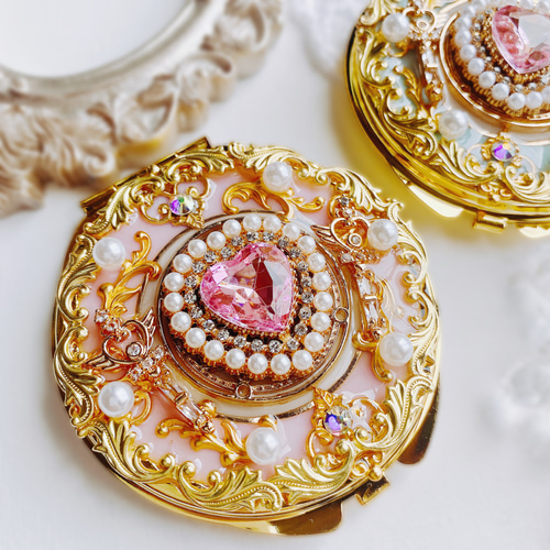 キラキラ魔法のプリンセスコンパクト 両面ミラー 手鏡 momoxx 通販