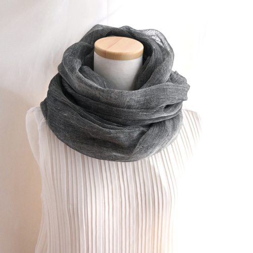 3日以内に発送】夏、シャリッ！国産リネン100% ロング ストール