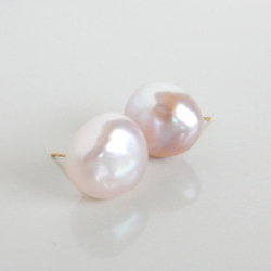 e.m☆❤　大粒訳あり淡水パールピンクピアス e.m☆❤ 大粒訳あり淡水パールピンクピアス 大粒淡水バロック