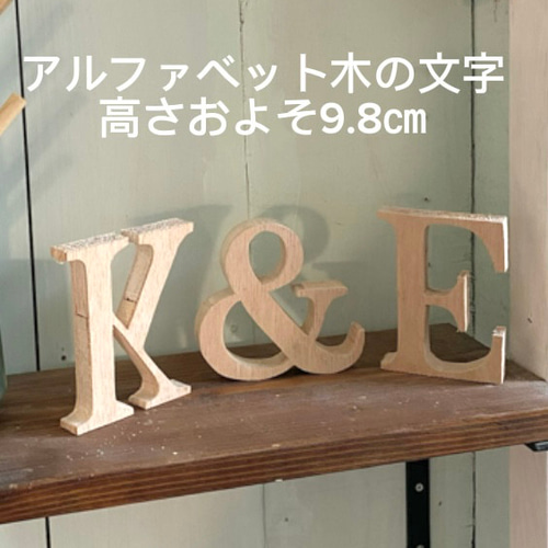 自立式アルファベット切り文字 木の文字/高さ9.8㎝×厚み1.5㎝ その他