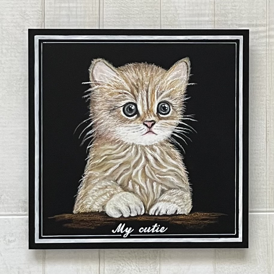 20㎝角・ペットの似顔絵(背景無し ブラックボード)✨チョークアート・原画 絵画 にじいろ 通販｜Creema(クリーマ) 17963804