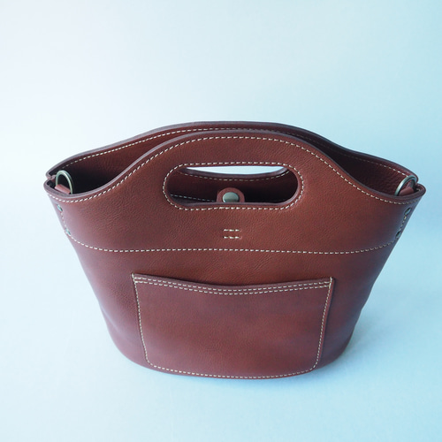 希少✨美品✨ラルフローレン　かごバッグ　トートバッグ　バケツ型　本革 京都発】 コロンとしたバケツ型のトートバッグ Lサイズ グローブレザー