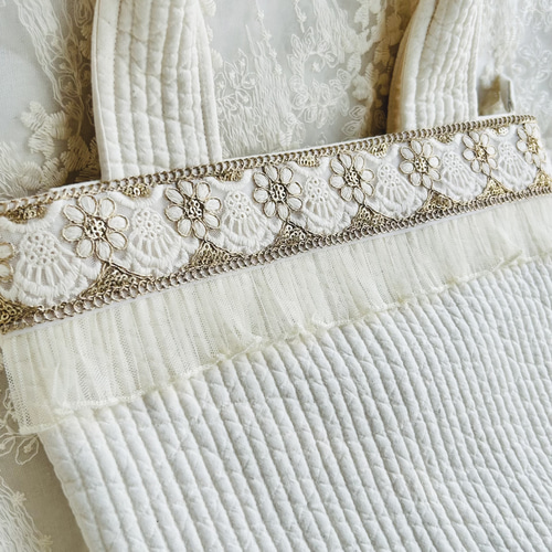 再販】ヌビトートバッグ 刺繍リボンのヌビバッグ トートバッグ