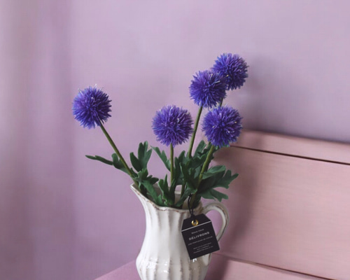 ◇粘土のお花◇ ルリタマアザミ（エキノプス） フラワーピッチャー