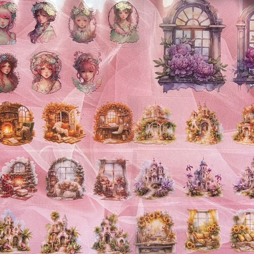 海外マステ PETシールなど 切売り 【30枚・合計約5.5m】マステ