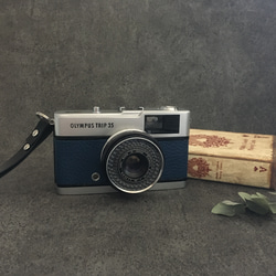 完動品】レトロなフィルムカメラ オリンパスTRIP35 サックス