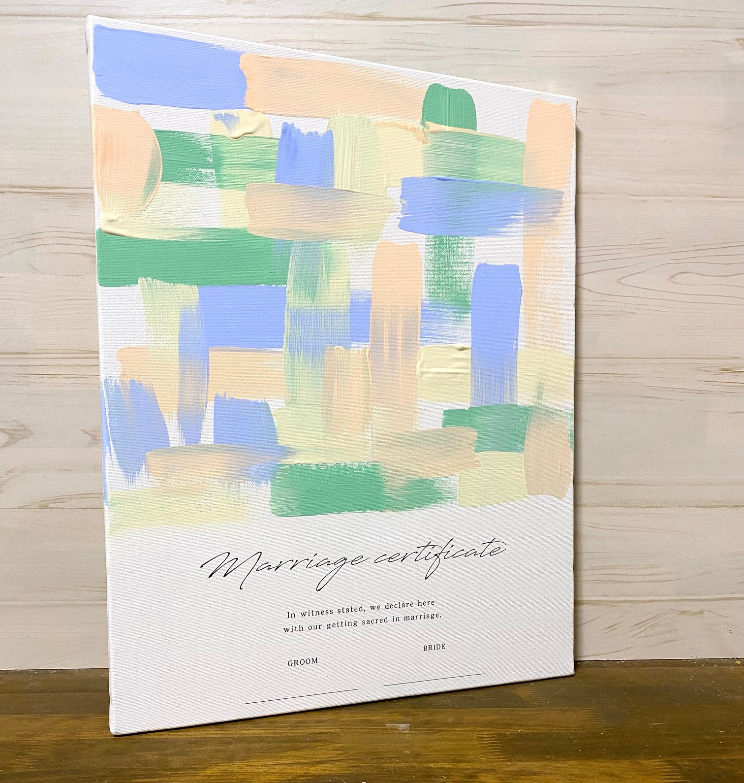 【最安値】ウェディングキャンバス　結婚証明書　ペイント