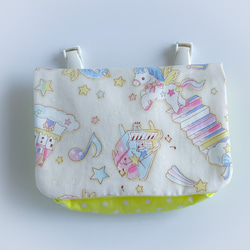 移動ポケット（バンドクリップ付き）【ユニコーン柄】 イエロー色（名