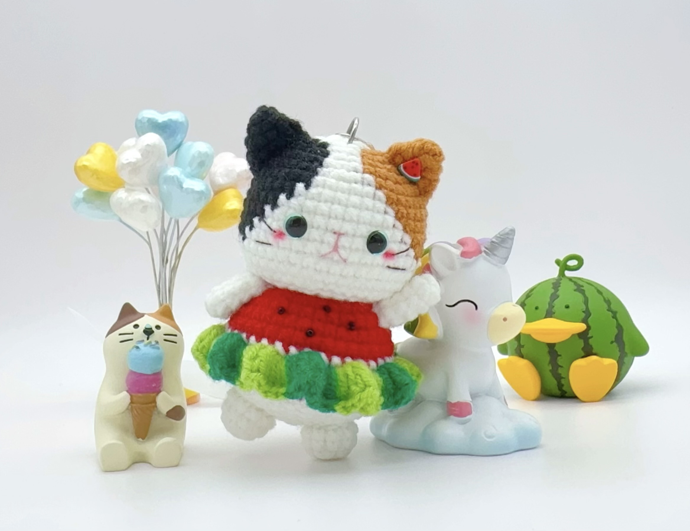 ハンドメイド　手作り　ぬいぐるみ　猫　子猫　三毛猫　パステル三毛猫　一点限定