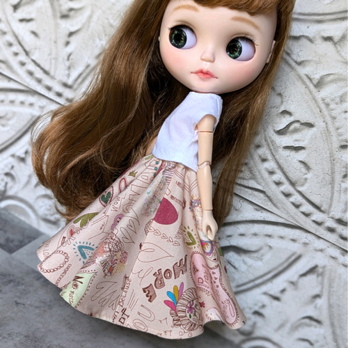 ✤ Skull P ✤ 540度サーキュラースカート ピンク ブライス ブライス