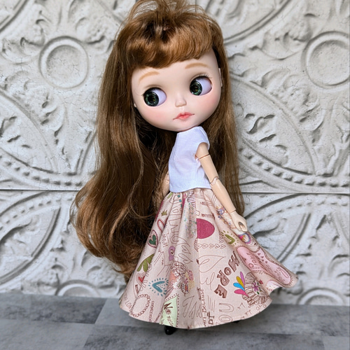 ✤ Skull P ✤ 540度サーキュラースカート ピンク ブライス ✤ Skull P ✤ 540度サーキュラースカート ピンク ブライス