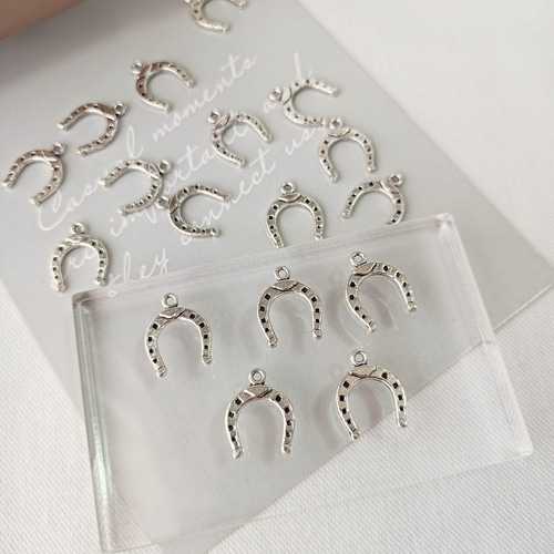 12個】 馬蹄 チャーム アンティークシルバー ヴィンテージ風 ホース