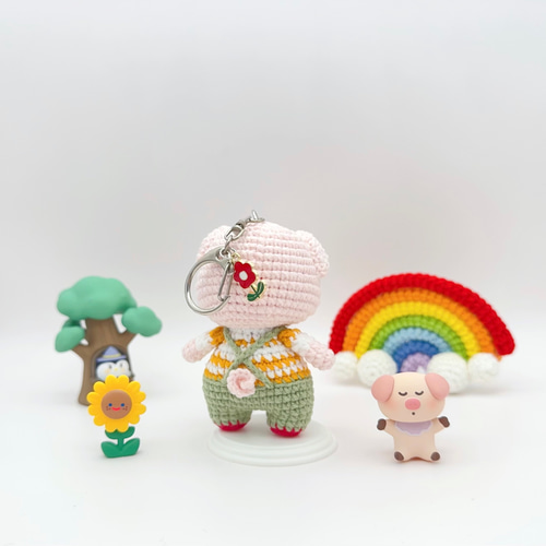 受注作製】ブタちゃんB あみぐるみ ハンドメイド キーホルダー 受注作製】ブタちゃんB あみぐるみ ハンドメイド キーホルダー