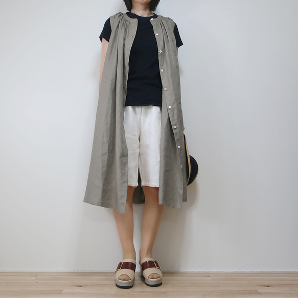 お中元やプレゼントにも　夏の必需品　麻のハーフパンツ（リネンツイル／全8色） 7枚目の画像