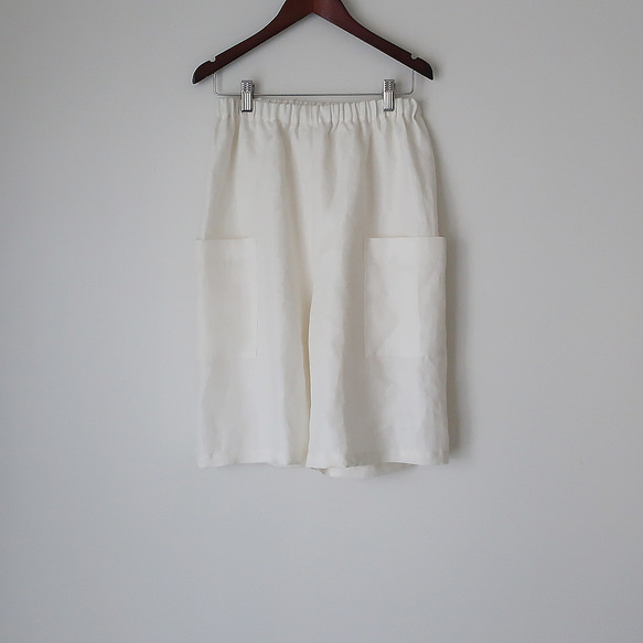 お中元やプレゼントにも　夏の必需品　麻のハーフパンツ（リネンツイル／全8色） 4枚目の画像