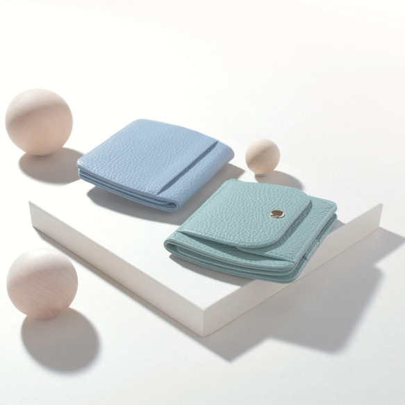 ほんのりまるい コンパクト折り財布 イタリアンレザー【ニュアンスカラー】 7枚目の画像