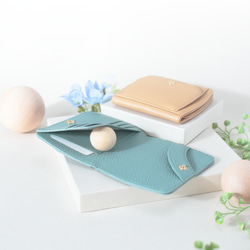 ほんのりまるい コンパクト折り財布 イタリアンレザー【ニュアンスカラー】 6枚目の画像