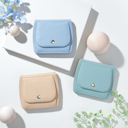 ほんのりまるい コンパクト折り財布 イタリアンレザー【ニュアンスカラー】 8枚目の画像