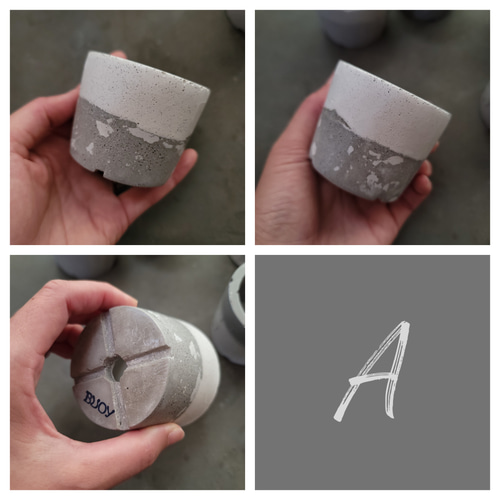 セメント鉢 2号サイズ 灰 cementpot/ 植木鉢 コンクリート鉢 多肉植物