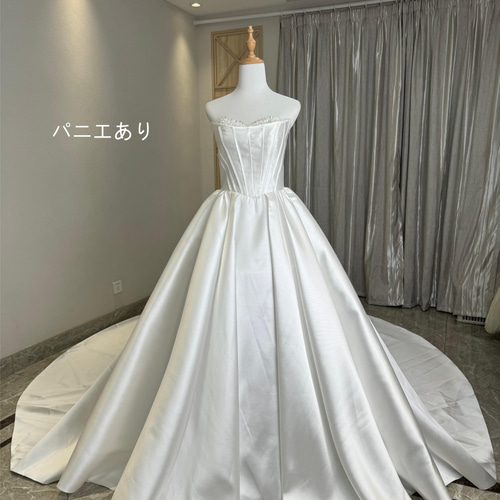 高品質保証！憧れのドレス チューブトップ たっぷりパール 純白