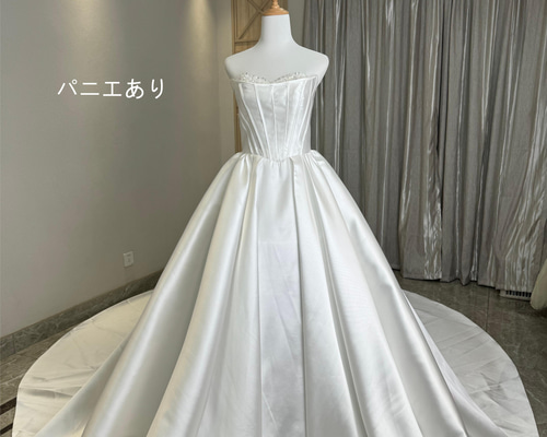 高品質保証！憧れのドレス チューブトップ たっぷりパール 純白