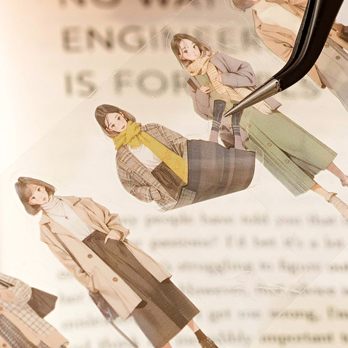 ロールシール 日常シリーズ 6種類各2m コラージュ 素材 女の子 人物