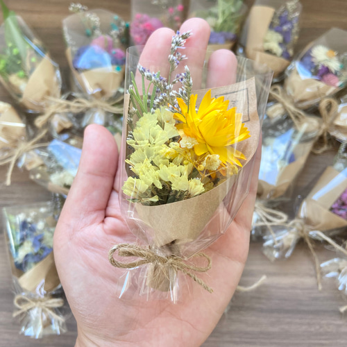 ミニブーケ♡ドライフラワーミニ花束 プチギフト 結婚式 プレゼント