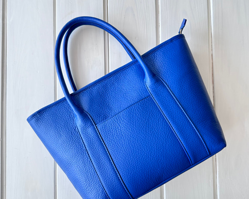 ⭐️極美品⭐️ハマノ オースリッチ トートバック メタリックブルー 2way ⭐️極美品⭐️ハマノ オースリッチ トートバック メタリックブルー