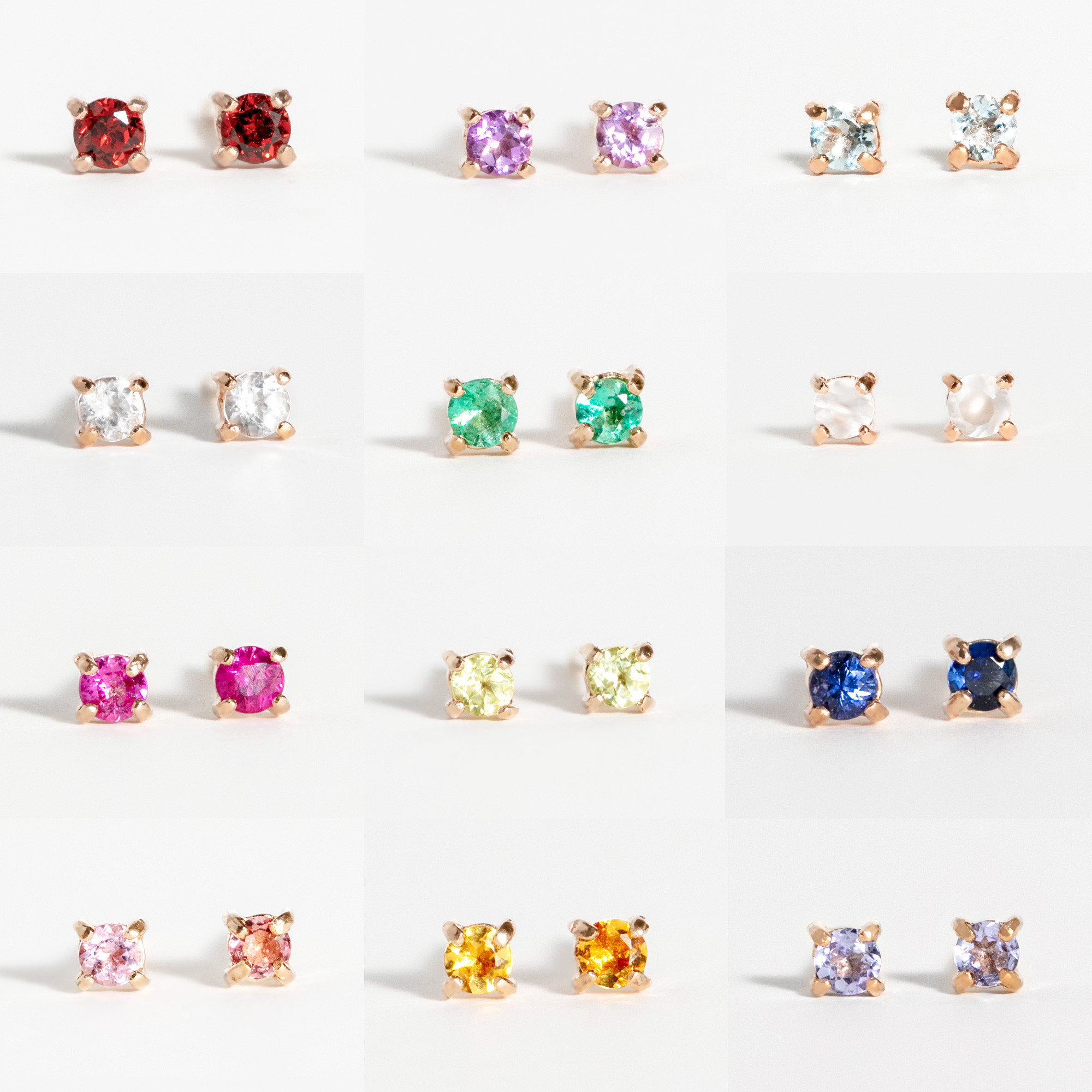 天然の恵み 誕生石ピアス スキンジュエリー K10イエローゴールド 10金GOLD 両耳セット　K10-06