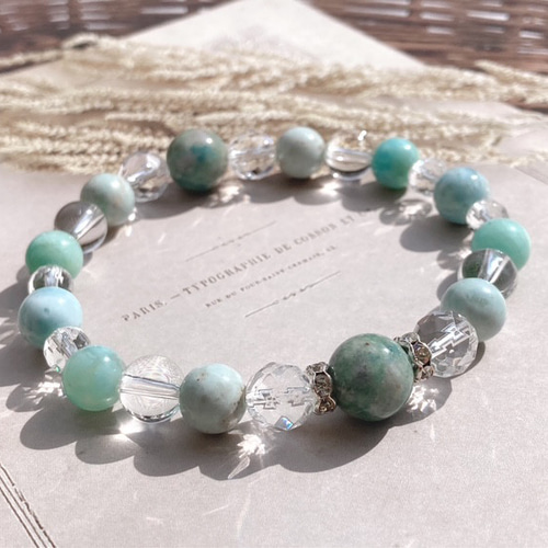 空色のお守り】ラリマー×アマゾナイト×ハックマナイト＊天然石