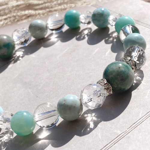 空色のお守り】ラリマー×アマゾナイト×ハックマナイト＊天然石