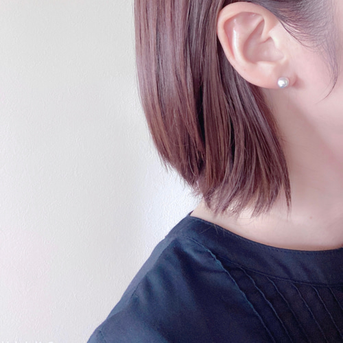 スタッドピアス人気No.1〖バロック7mm/グレー〗淡水パールピアス