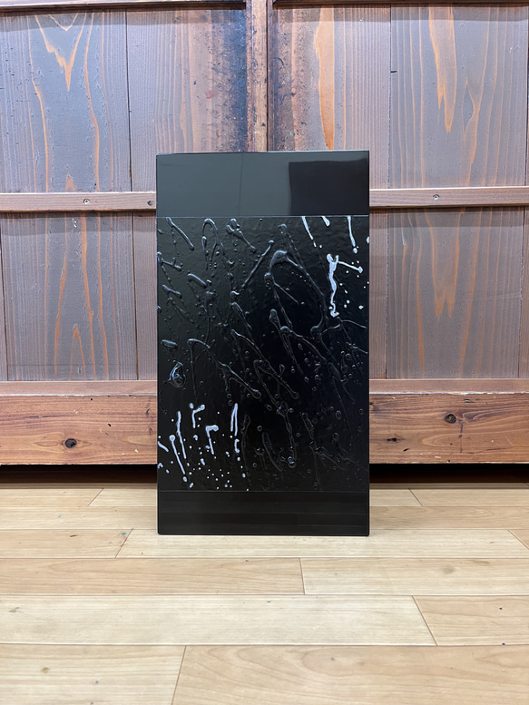 漆アートパネル　壁掛け/ 黒　シンプルモダン 