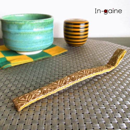 茶杓 4本セット 金箔装飾付き 茶道具】茶杓仕覆 茶杓入れ TYH-022YC その他インテリア雑貨 In-gaine
