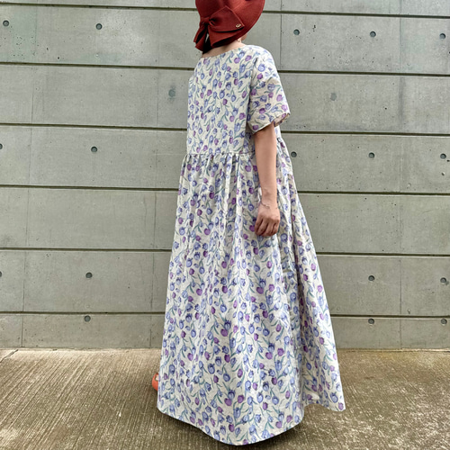 □特別価格□『華やぐ夏。涼し気ボタニカルフラワーワンピース』スケア